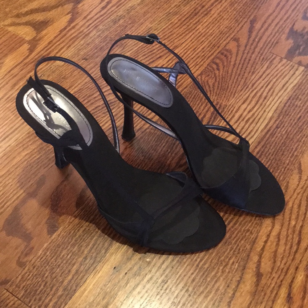 Black Satin Heals, 9 West, size 9